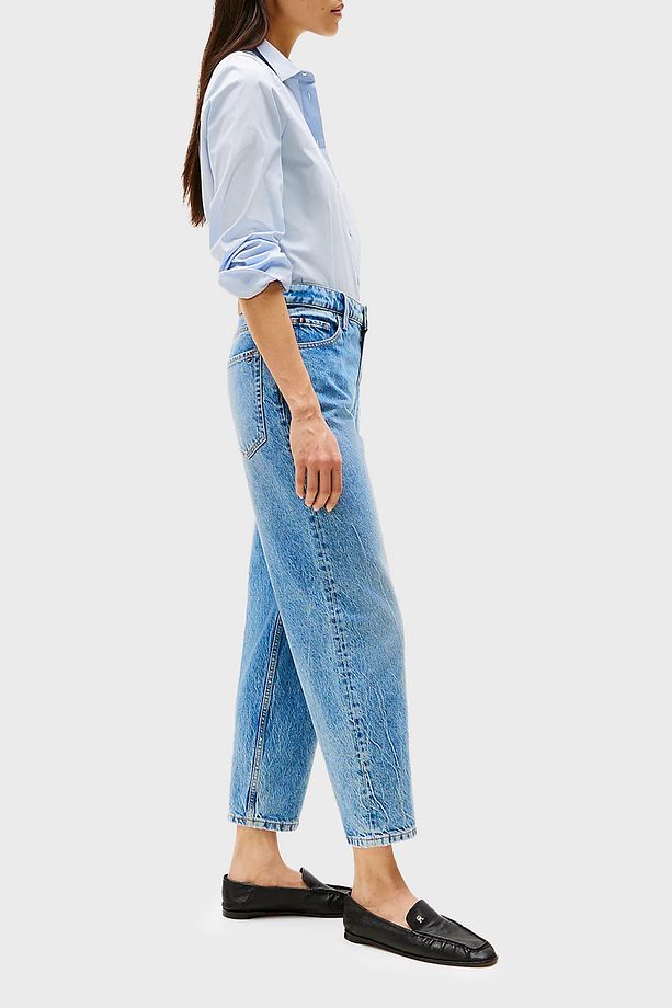 Streç Pamuklu Tapered Fit Yüksek Bel Daralan Paça Jeans KOT PANTOLON WW0WW44365 - 3