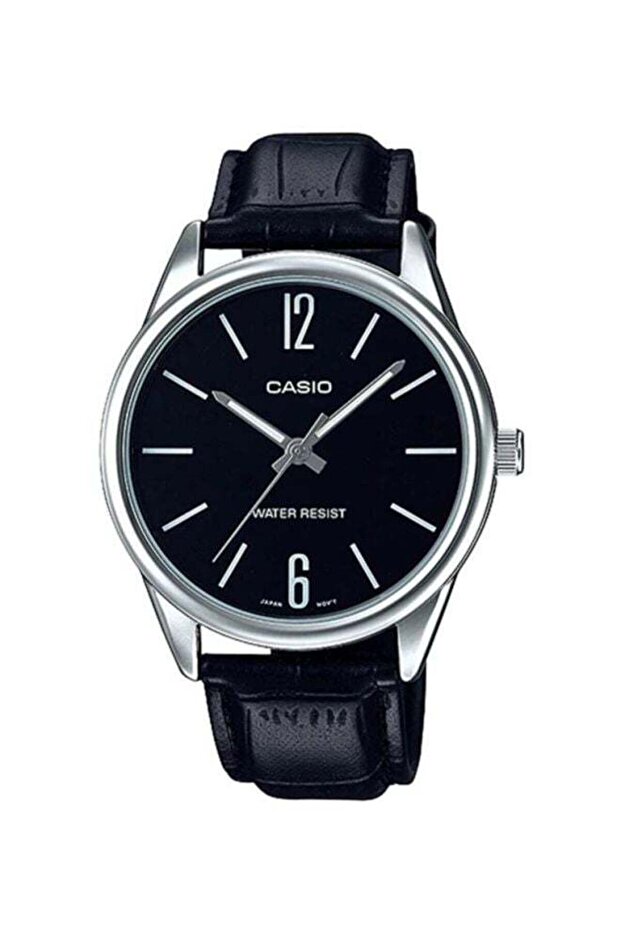 Analog Watch with Leather Strap Model MTP-V005L-1B for Men - 1