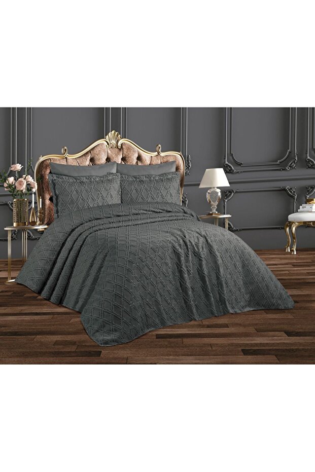 Püsküllü Kutulu Çift Kişilik Yatak Örtüsü takımı - 1