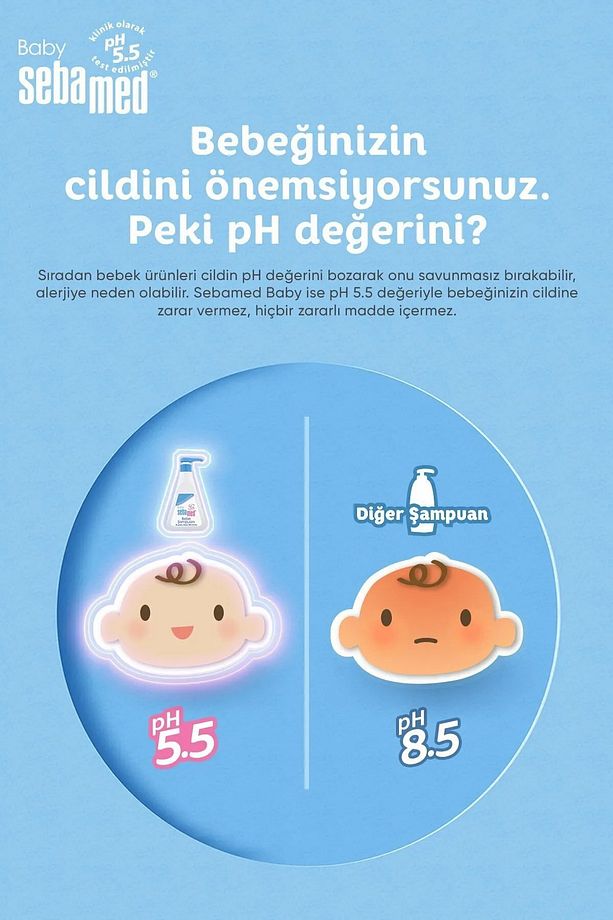 Baby PH 5.5 Göz Yakmayan Formül Nemlendirici Etkili Papatya Özütlü Bebek Şampuanı 250 ML - 6