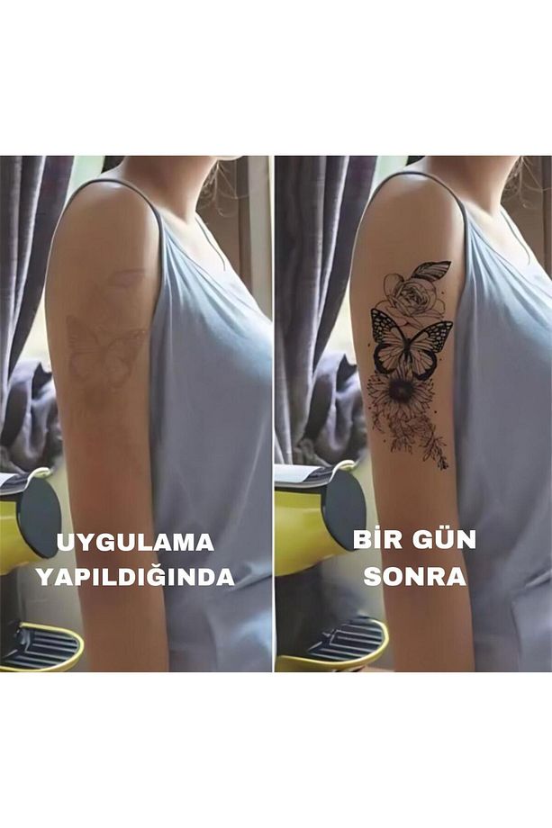 1 AY KALICI ÇİÇEKLER BİLEK KOL VUCUT İÇİN GEÇİCİ DÖVME - 5