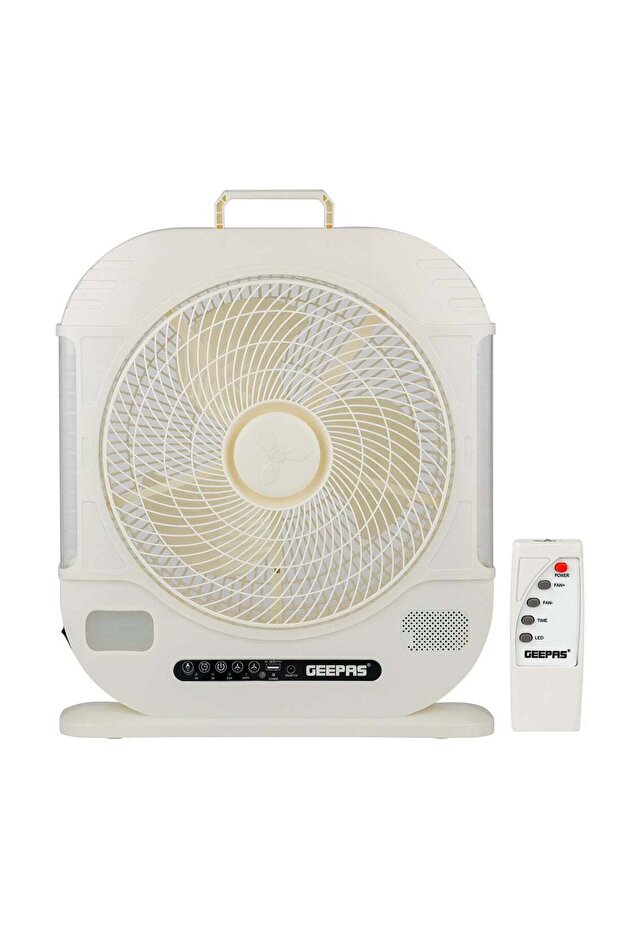 12" Rechargeable Fan with Remote Control With LED Light Function, High Performance Fan with Working