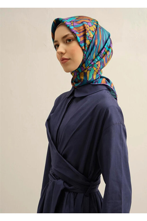 سورا وشاح حرير 9335-85 أرجواني نمط مختلط