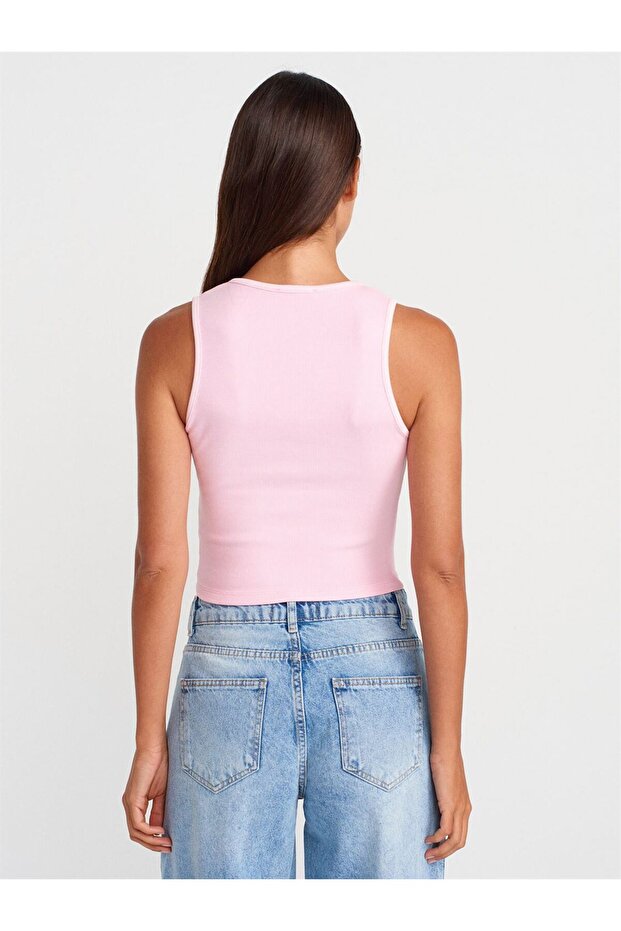 Yıkama Efektli Crop Top - 2