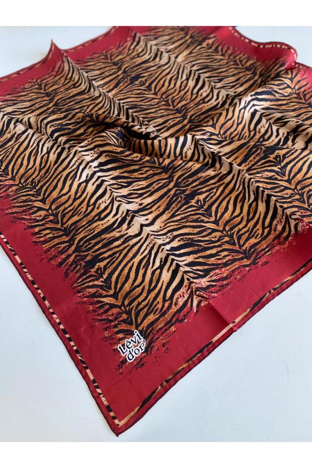 وشاح حرير تيفيل 47121 نمط أحمر مختلط - 1