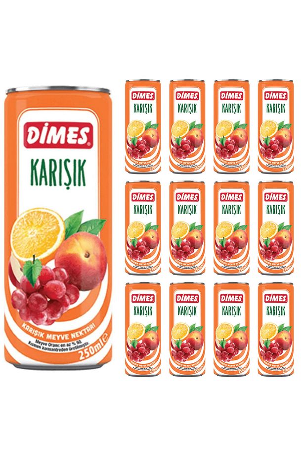 DİMES TENEKE KARIŞIK MEYVE NEKTARI 250 ML X 12 ADET - 1