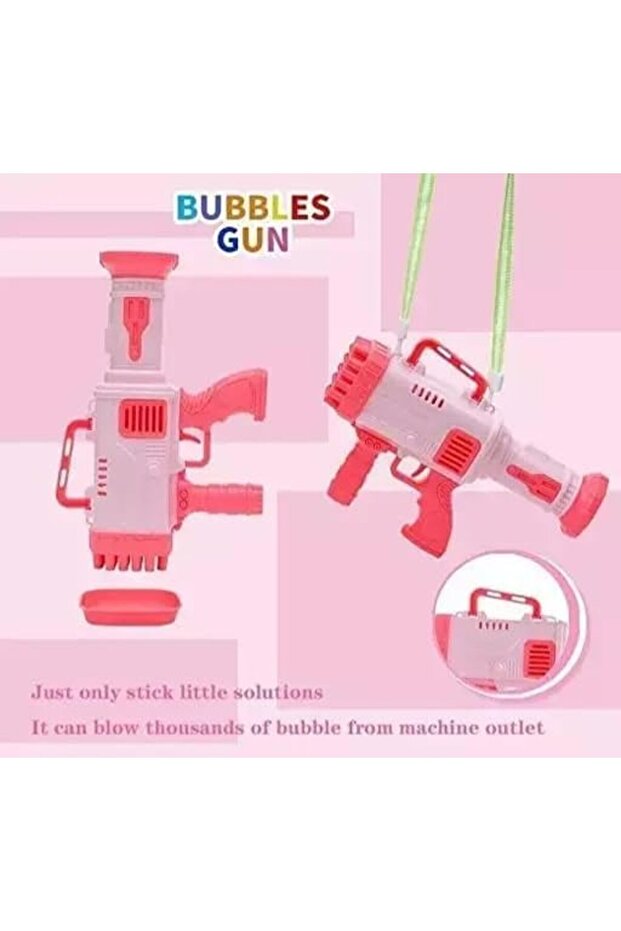 Bubble blaster Machine with 32 Nozzles and Bubble Solution, Pink - 7