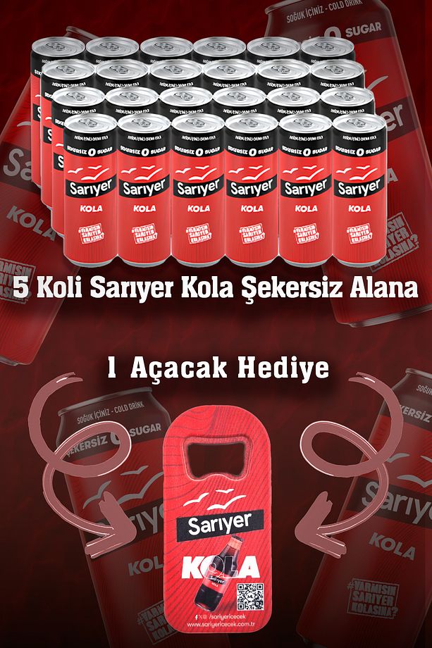 Sarıyer Kola Şekersiz 330 ml 24 adet - 1
