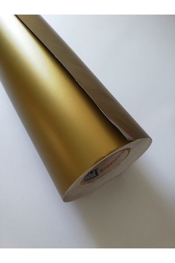 Kendinden Yapışkanlı Mutfak Dolap Ve Mobilya Kaplama Folyosu Mat Gold - 2