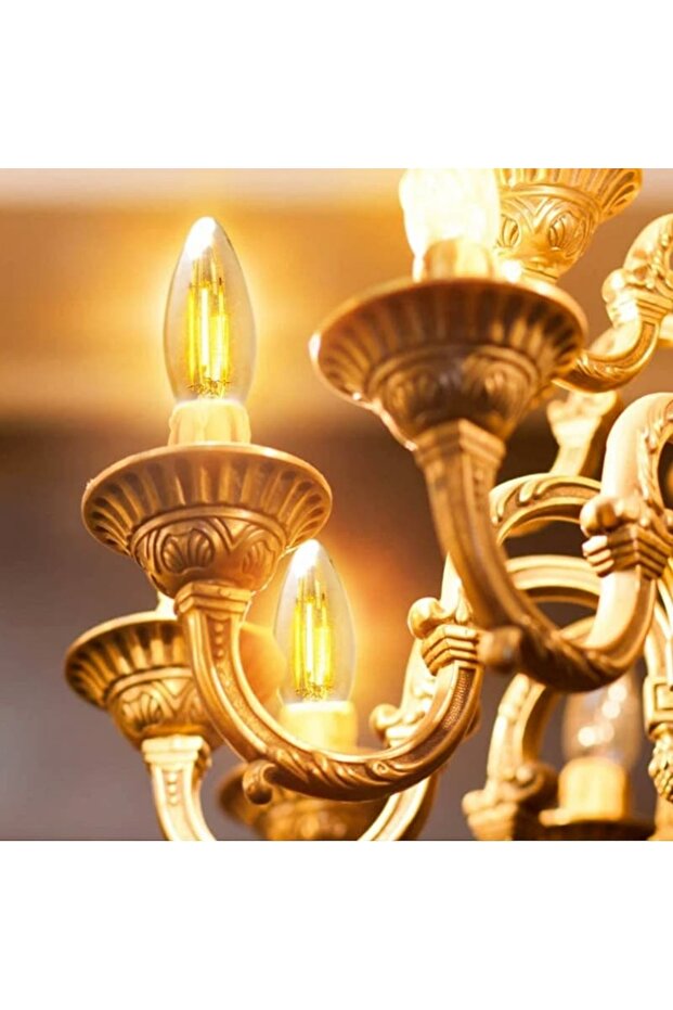 Rustik Led Ampül C35 Amber Işık 220V 4W E14 3 Adet - 3