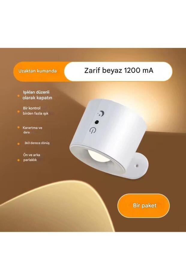 Controlled 360 °   Rotating Two-Way Lighted 3-Color Wall Lamp Sconce Table & Room Lamp & Flashlight - 2