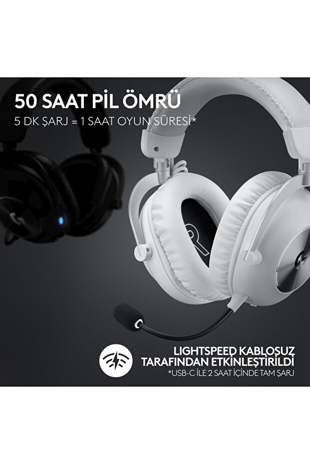Wireless g Pro X 2 Lightspeed Gaming Headset with Dts:X 2.0 - 7.1 Sourround Sound White - 3