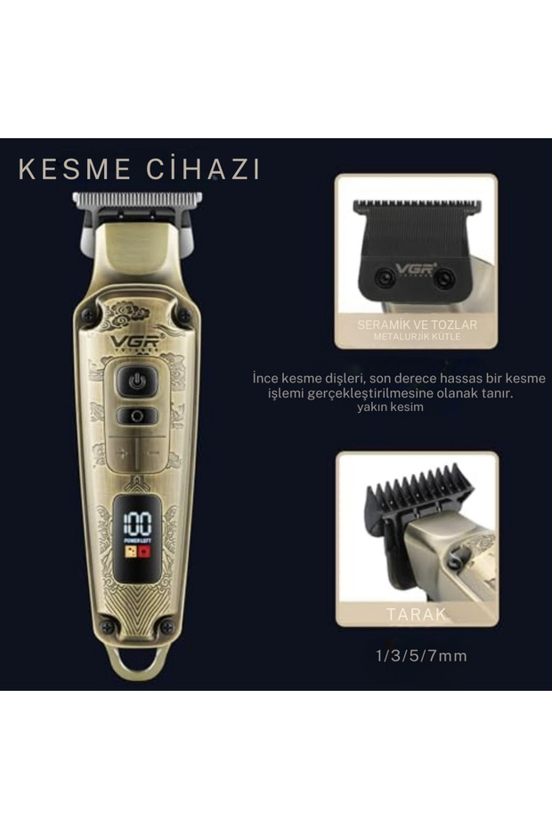 VGR V-643 profesyonel saç düzeltici erkekler için Set elektrikli yıkanabilir sakal saç kesme - 3
