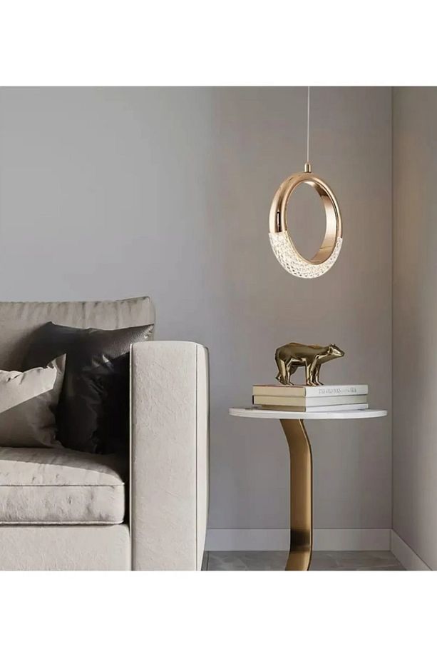 Tekli Sarkıt Led Luxury Led Avize Yatak Başı Ayna Önü Sarkıt Gold Led Avize Modern Led Luxry Avize - 5