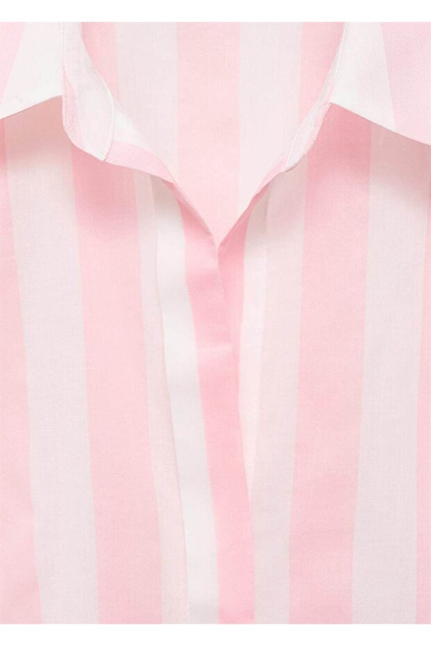 Çizgili pamuklu gömlek - 5