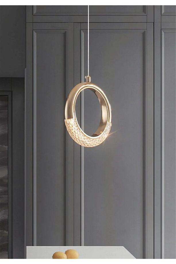 Tekli Sarkıt Led Luxury Led Avize Yatak Başı Ayna Önü Sarkıt Gold Led Avize Modern Led Luxry Avize - 1