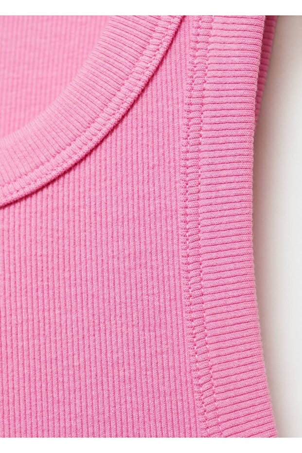 Lastik örgü pamuklu bluz - 5