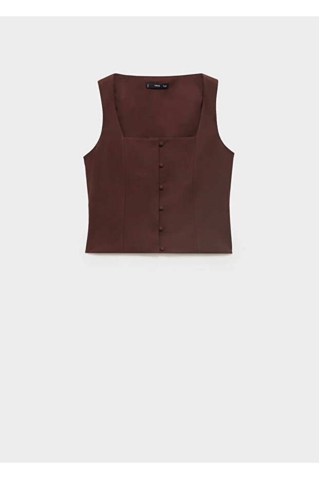 Düğmeli pamuklu bluz - 3