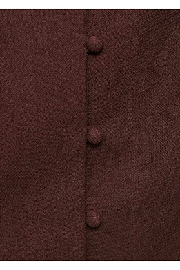 Düğmeli pamuklu bluz - 7