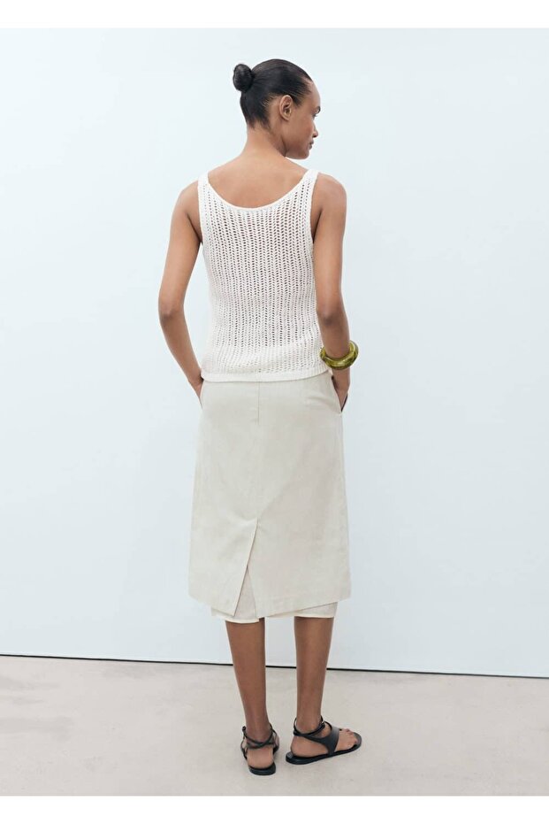 Askılı kroşe bluz - 4