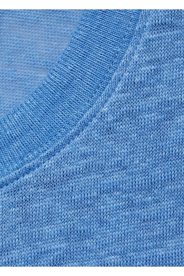 Kısa kollu keten tişört - 6