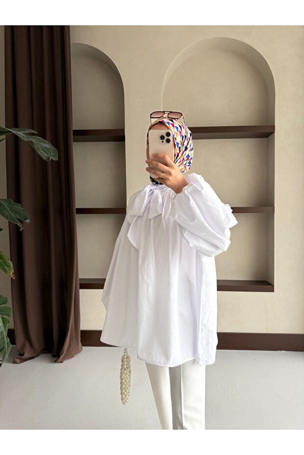 Tunic with Tie Collar Tunic - 5