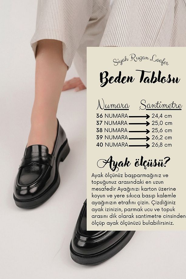 Siyah Rugan Günlük Ayakkabı Hakiki Deri Rugan Loafer Kadın Siyah Rugan Loafer Mokasen Ayakkabısı - 8