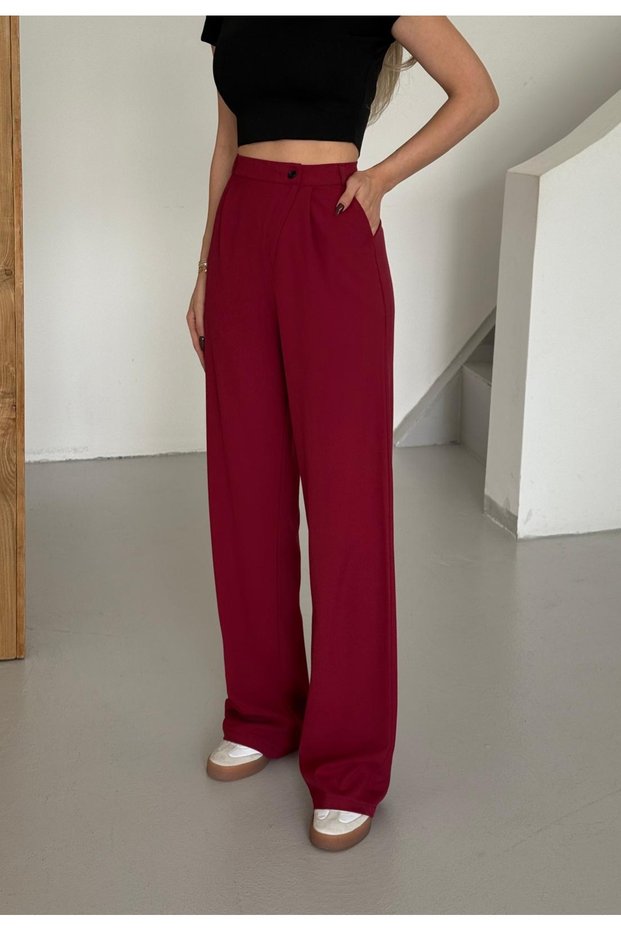 Purple Butik Women's Burgundy Palazzo Pants Myth010001