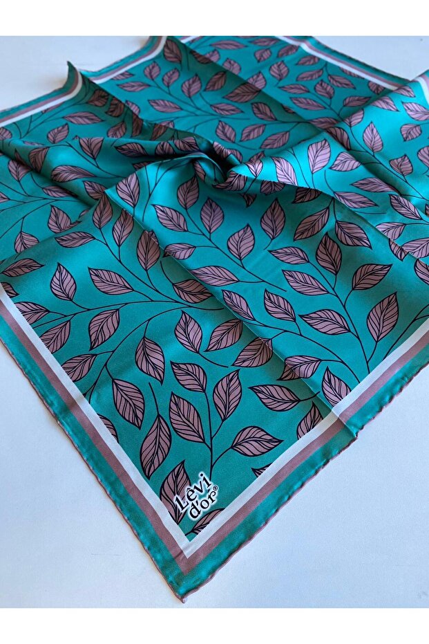 Tivil Silk Scarf 40126 Green Mixed Pattern