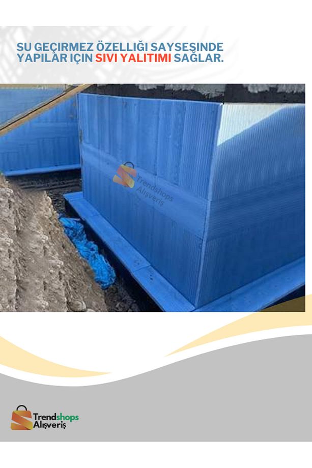 TSA - 10 Adet 2cm Strafor 28-30dansite Sert Xps Mavi Levha Köpük 60cmx60 Cm Kutulu - 7