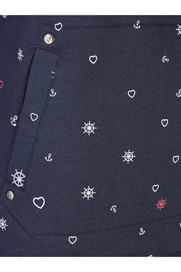 Schalkragenpullover mit maritimen Design maritimer Look, elastisch - 5