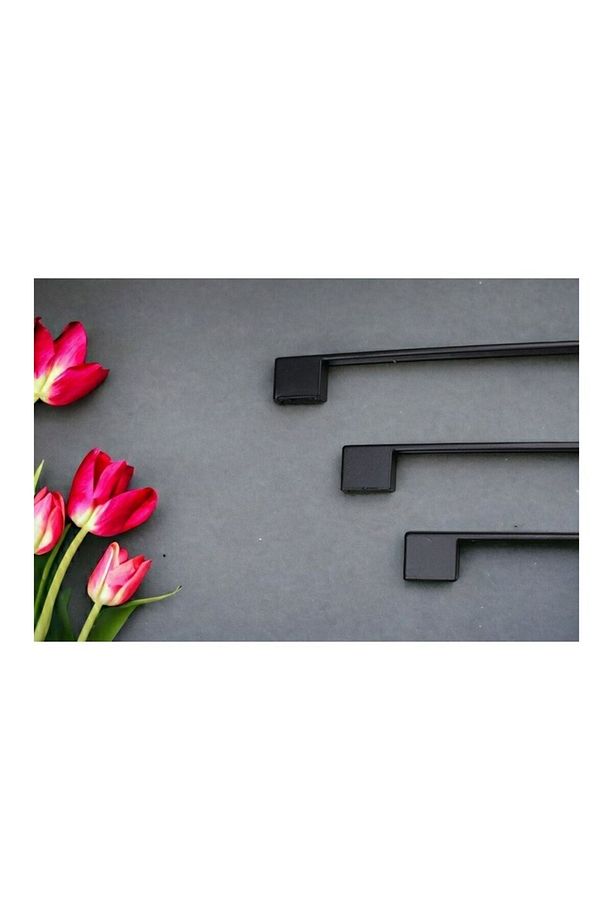 Köprü Mutfak Kulbu Çekmece Dolap Kulpu Metal Kulp Mobilya Dolabı Kulpları 192 mm Siyah(1 Adet) - 7