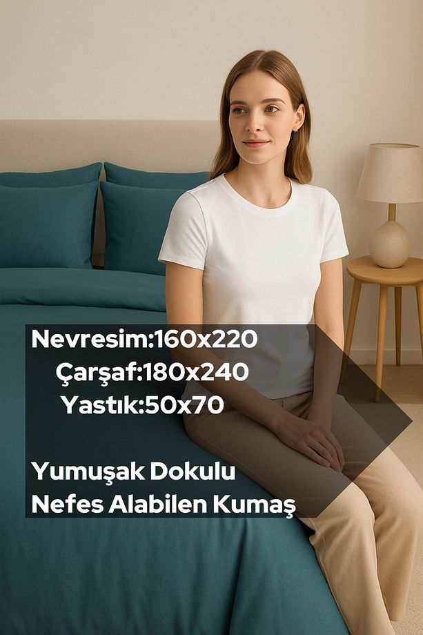 Pamuklu Saten Tek Kişilik Nevresim Takımı Yumuşak Doku Kolay Ütülenir Şık Tasarım - 5