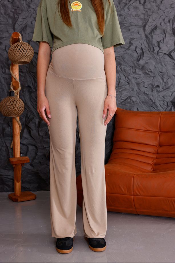 Hamile&lohusa Viskon Yumuşak Kumaş Ispanyol Paça Pantolon - 7