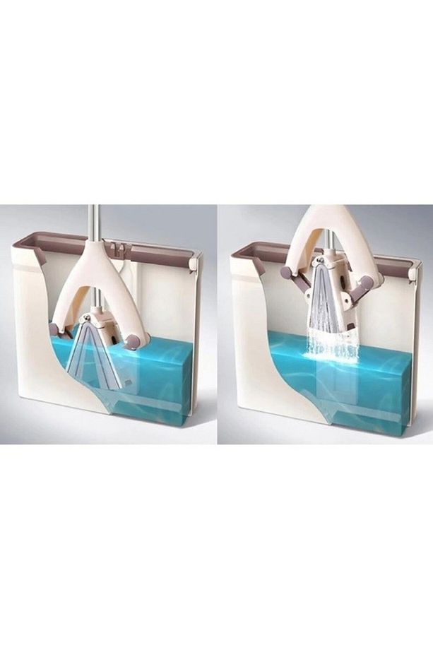Sünger Mop Sıkmalı Kovalı Kelebek Mop Yüksek Emiş Güçlü Sünger Toplam 3 Paspaslı - 5