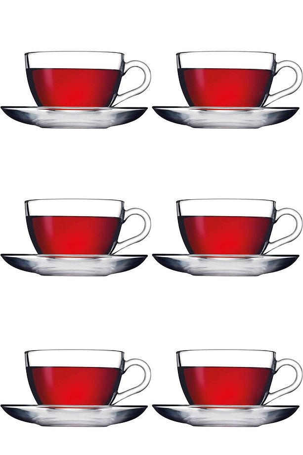 Basic 6lı Set Çay Kahve Büyük Fincan Bardak Takımı 238 ml - 12 Parça - 6 Kişilik - 97948 - 1