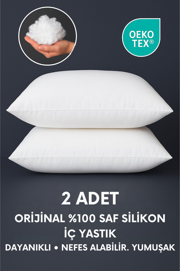2Pcs Avant-Garde Inner Pillow Original 100% Pure Silicone Inner Filling Throw Pillow, Square or Rectangular Durable, Breathable and Soft