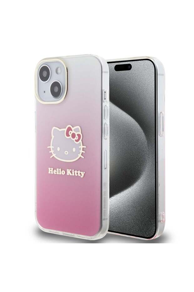 Case for iPhone 15, Hardcase IML, Hello Kitty - Pink