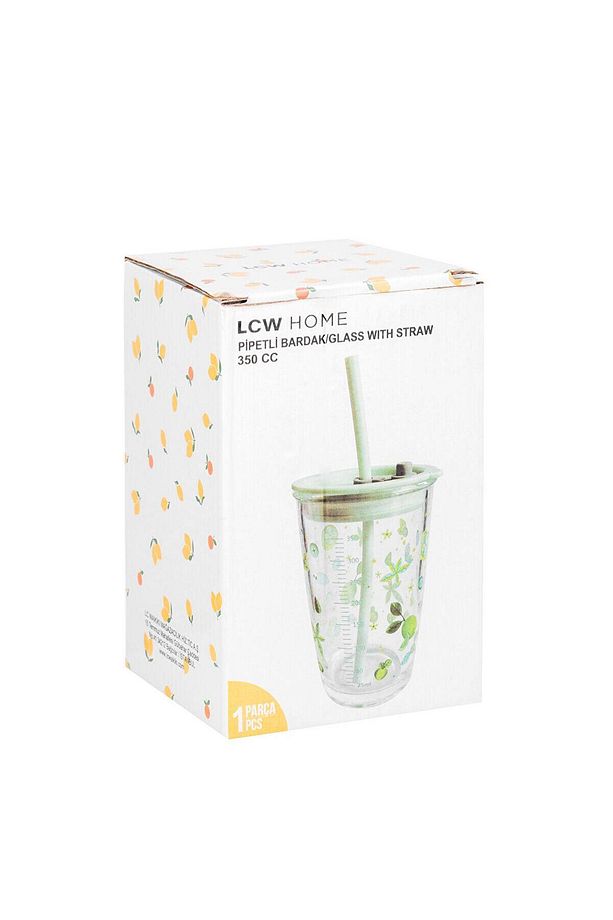 LCW HOME Baskılı Pipetli Cam Bardak 350 ml (S5) - 4