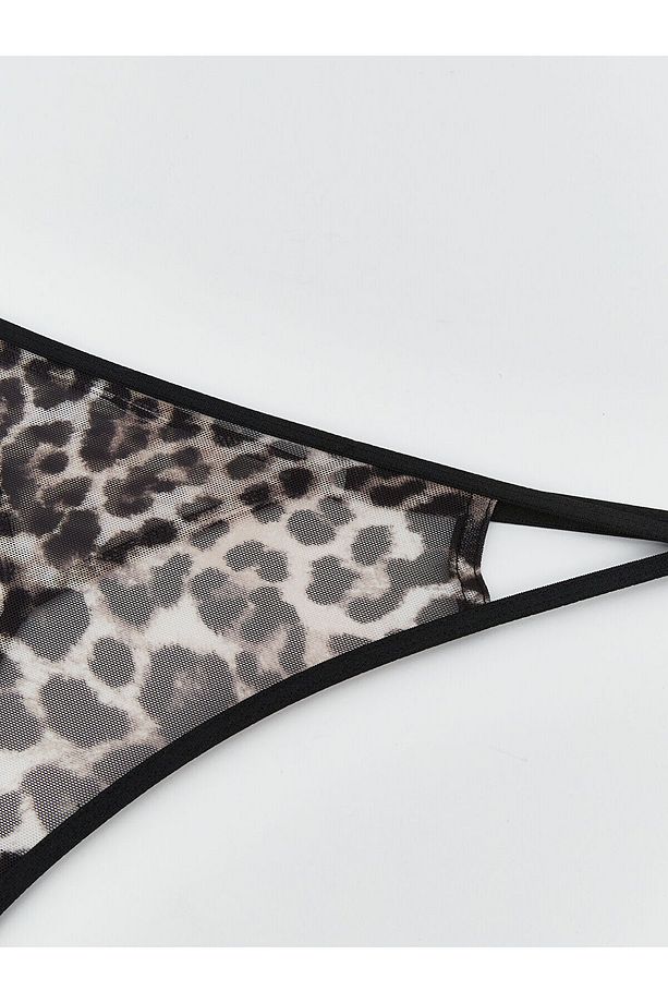 Leopar Desenli Fantezi Tanga Külot - 3