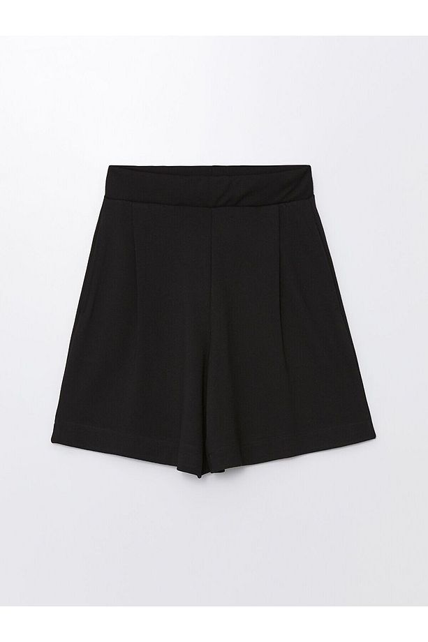 Kadın Beli Lastikli Düz Şort - 5