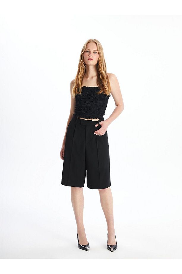 Kadın Loose Fit Düz Şort - 1