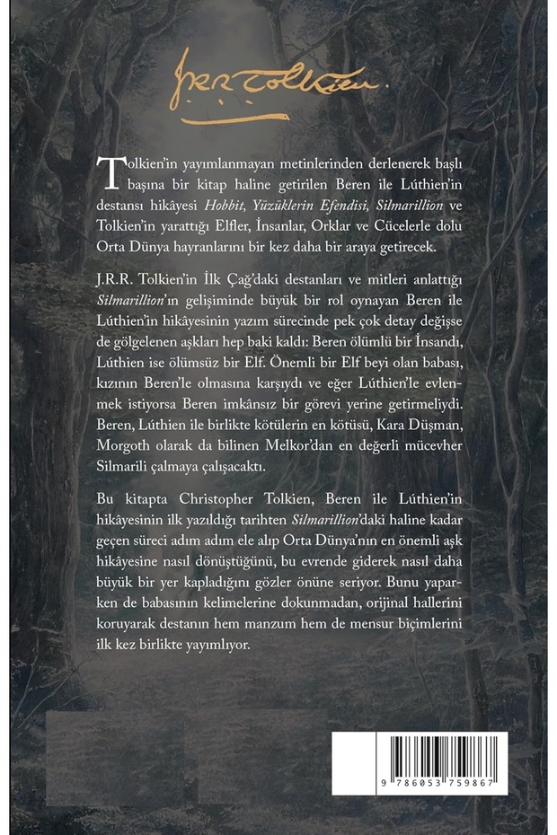 Türkçe Baskı: Beren ile Luthien - J.R.R. Tolkien - 2