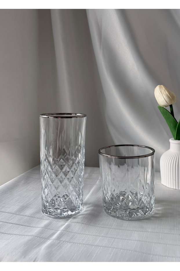 Set of 12 Lara Platinum Water and Soft Drink Glasses