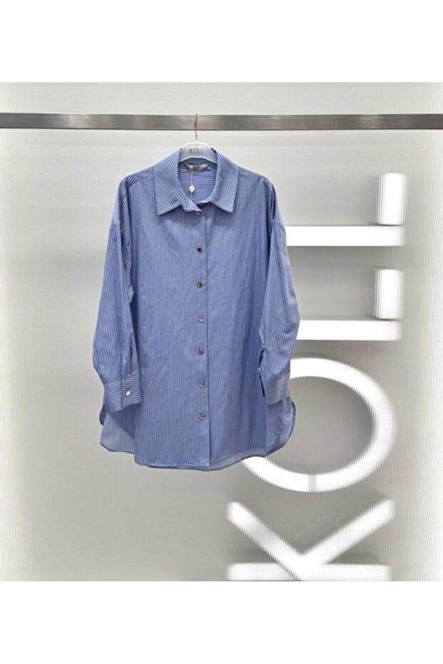 ÇİZGİLİ OVERSİZE GÖMLEK - 1