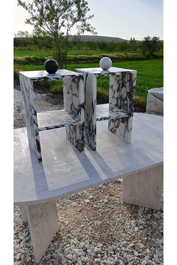 Mermer aksesuar kitaplık - 1