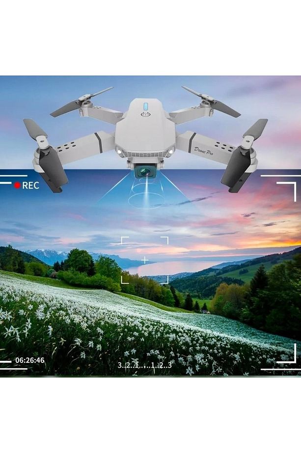 E88 Pro Mini Drone Kameralı Drone App Kontrol Wifi Li Katlanabilir Quatcopter - 4