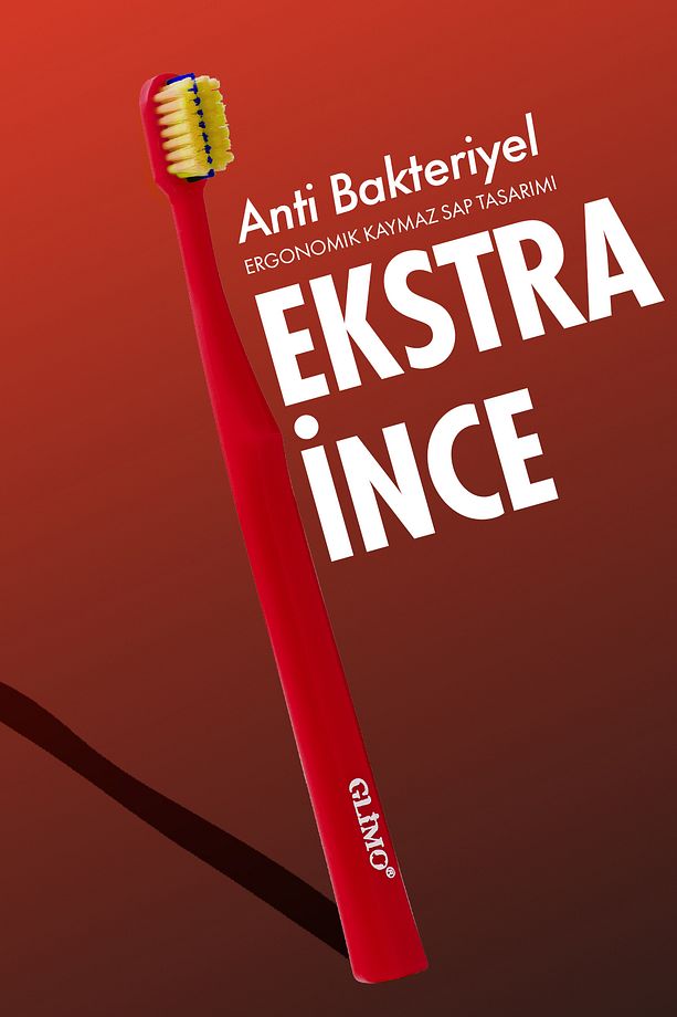 Ortodontik Diş Fırçası 4000 | Fda Onaylı,bpa Içermez,diş Teli Temizliği | 0,12 Mm Fırça Kılı, Bordo - 4