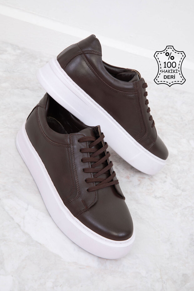 Valódi bőr férfi tornacipő - barna 20104 - 2