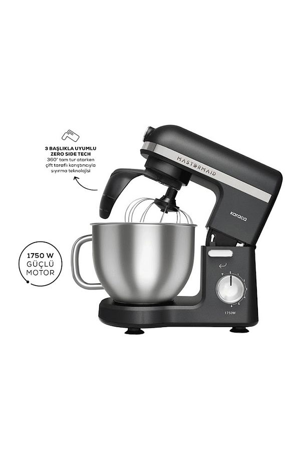 Mastermaid Chef Pro Çift Kollu Stand Mikser Matte Black Silver 1750 W - 1